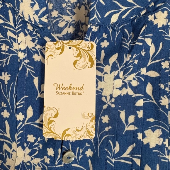 Weekend Suzanne Betro Blue and white sleeveless top - NWT - Picture 3 of 6